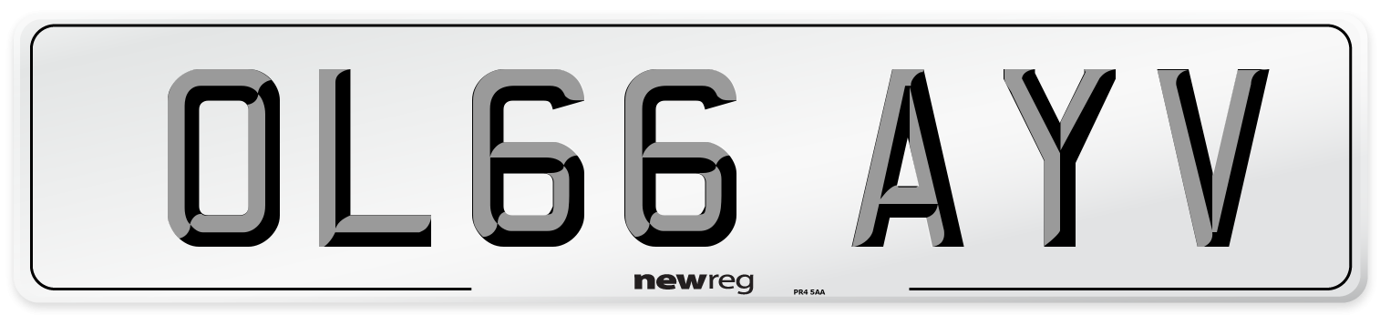 OL66 AYV Number Plate from New Reg